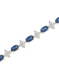 Blue Sapphire and Diamond Bracelet
