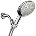 Hotel Spa Laguna 5-Setting 6 Inch Hand Held Rainfall Spiral Shower Head with Extra-Long Stretchable Stainless Steel Shower Hose