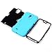 Galaxy S4 Case, Tradekmk(TM) Latest Fashion Hot Sale Hybrid Hard Soft Combo Three-in-one Durable Bumper Armor Back Case Cover Protector Compatible with Samsung Galaxy S4 i9500[+Stylus+Screen Protector+Cleaning Cloth]-(Black+Blue)