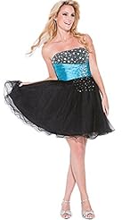 Strapless Dots Print Winter Basque Empire   Waistline Sequined Beaded Short Satin/Tulle Evening Dress/Homecoming Dress/Bridesmaid Dress/Pageant Dress/Prom Dress/Quinceanera Dress/Party Dress  With a S