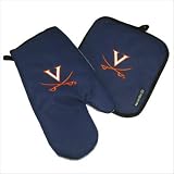 UVA Mitt Potholder Set University of Virginia for Kitchen Tailgating or Barbecue Pot Holder College NCAA Licensed Kitchen Tailgating Accessories make Great Unique GIFT IDEAS for HIM or HER, College Students Fans Men Ladies Woman Women