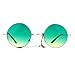 SA106 Summer Color Gradient Lens Circle Lens Round Hippie Sunglasses Green
