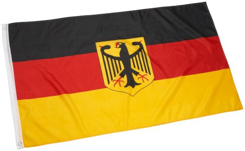 EM Hissflagge Deutschland, Schwarz-Rot-Gold, Größe: 91cm x 152cm