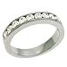 Platinum Channel-Set Round 0.74 Ct Diamond Band Ring - Size 7.0