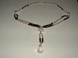Garnet and Rainbow Moonstone Choker Necklace, Sterling Silver