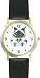 Birman Cat Mom and Kittens Cat - JP - WATCHBUDDY&reg; DELUXE TWO-TONE THEME WATCH - Arabic Numbers - Black Leather Strap-Size-Large ( Men's Size or Jumbo Women's Size )
