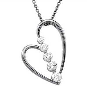 Journey Heart Diamond Pendant Necklace