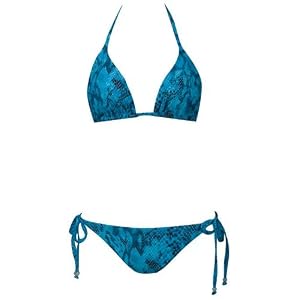Buy NSB704 2 pc Bikini Set Turquoise Snake Print by Marina West