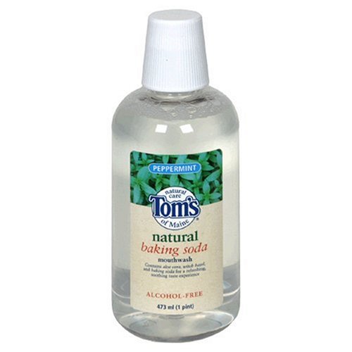 Tom's of Maine  Baking Soda Mouthwash, Natural, Peppermint, 1 pt (473 ml) (Pack of 4)