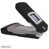 Motorola Razr V3 V3c V3m Black Rubberize Diamond Crystal Case Cover