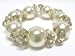 Pearl White Facet Glass Ball Stretch Bracelet