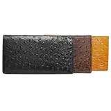 Boston Traveler Ostritch Print Leather Checkbook Wallet