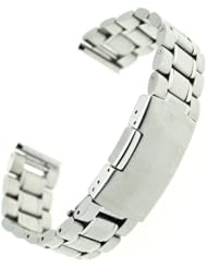 22mm Stainless Steel Bracelet Watch Band Strap Straight End Solid Links Color Silver