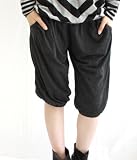 裾ゴム入りカットソー地半端丈サルエルパンツ