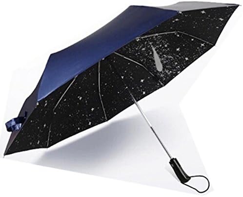HeartAcc High Quality Fully Automatic Umbrella 3 Fold Auto Open/Close Umbrella Windproof Rainproof with Retail Package (Meteor-Dark Blue)