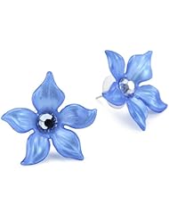 Tarina Tarantino "Classic" Sapphire-Color Large Jasmine Post Earrings