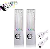 Matek (TM) White USB LED Light Dancing Water Show Speaker Music for PC Laptop iPhone 5S iPad mini Sumsang Galaxy Phone