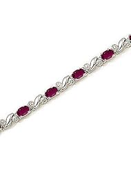 14kt Yellow Gold Oval Ruby and Diamond Bracelet