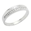 True Love Diamond Cubic Zirconia Platinum Overlay Sterling Silver Band Ring - Men