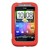 HTC Wildfire S Silicone Gel Skin Case - Red