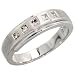 14k White Gold Men's Diamond Band, w/ 0.28 Carat Princess Cut Diamonds, 1/4