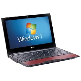 Acer Aspire One D255E 10.1 inch Netbook (Intel Atom Dual Core N550 Processor, 1 GB RAM , 250 GB HDD, BT 3.0, Windows 7 Starter, 8 hours battery life) - Red