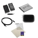Battery Charger + Standard Battery + USB Cable + Black Eva Case + Screen Protector for Sony Compact CyberShot DSC-S980