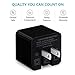 JOTO Dual Ports USB Wall Charger Power Adapter with Smart IC Intelligent High Speed Charging (17W/3.4A), Portable USB Travel Charger for Apple, Android and all other USB Powered Mobile Devices (2 Port USB Travel Charger) (Black)