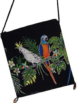 Passport Purse-Parrots Black