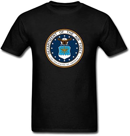 US Air Force Tshirt Men Short Sleeve Cotton Crewneck Black M