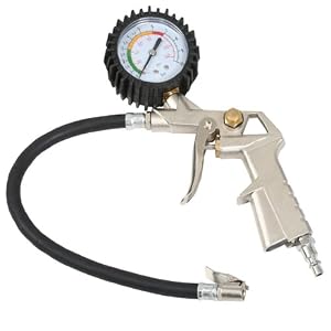 Air Tire Inflator with Built In Dial Pressure Gauge 0 to 140 PSI! Professional Quality!