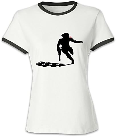 ULGCT Winter Soldier Bucky Barnes Womens Colorblock T Shirt Black