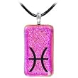 Holly Lynn Pink PISCES Zodiac Dichroic Glass Necklace
