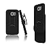 Galaxy S6 Edge Case: Stalion Secure Shell & Belt Clip Holster Combo with Kickstand (Jet Black) 180° Degree Rotating Locking Swivel + TPU Shockproof Protection