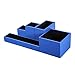 Vlando VPACK Office Desk Organizer - Leatherette 5-Compartment Desktop Stationery Storage Box Pen Holder (Starry Blue)