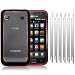 SAMSUNG i9000 GALAXY S FROSTED CRYSTAL BACK COVER WITH GEL EDGE - RED, WITH 6-IN-1 SCREEN PROTECTOR PACK PART OF THE QUBITS ACCESSORIES RANGE