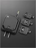 シェルアダプター PS-KBK 携帯専用AC充電器+USBポート付 ブラック 収納簡単 海外対応 同時充電可能