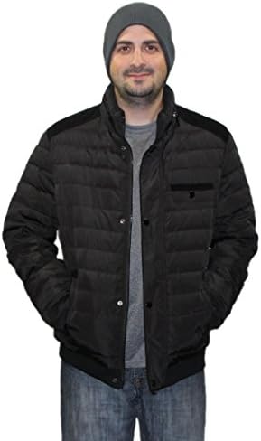 Pandella Men's Lightweight Nylon Down Bomber Jacket Packable - 3 Colors (L, Black)