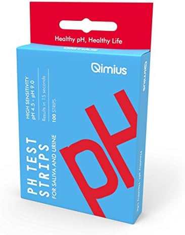 Qimius pH Test Strips (100 ct.) | Accurate for best pH Scale Measures 4.5 - 9.0 Range | Results in 15 Seconds | Common Acidity - Alkaline Testing to Reduce Risk of Arthritis, Diabetes and Weight Gain