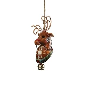 #!Cheap Jim Shore Heartwood Creek Reindeer with Dangle Bell Hanging Ornament, 5-1/2 Inches