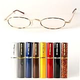 Classic Spring Hinged Reading Glass with Metal Case (5 3/4"h x 1"w)