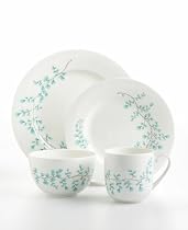 Martha Stewart Collection "Maidenhair Fern" 4-Piece Place Setting in Ocean