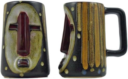 Mara Ceramic Stoneware 15 Oz. Oval Mask Stein (Set of 2)
