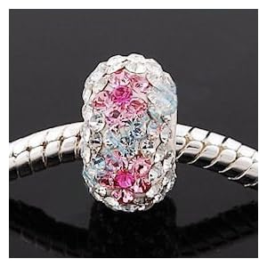 Swarovski Style Pink Crystal European Bead