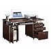 Techni Mobili Complete Computer Workstation with Cabinet and Drawers - Chocolate