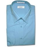IMAGE OF Men's PEACOCK BLUE Color Dress Shirt w/ Convertible Cuffs sz 17 34/35