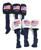 American Flag Embroidered Mesh Headcovers 3-PC Set (1-3-5)