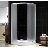 Sparkle Shower Enclosure with 32 x 32 Sector Base and Qwall-2 Backwall Shower Door: Frosted Glass, Size: 32 x 32