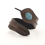 Brown spiral turquoise snake leather wristband bracelet by 81stgeneration