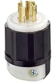 Leviton 2511 20 Amp, 120/208 Volt 3PY, NEMA L21-20P, 4P, 5W, Locking Plug, Industrial Grade, Grounding - Black-White